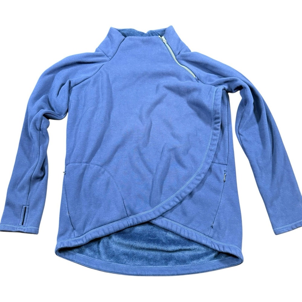 Athleta Wrap Large Sweatshirt Girl Crazy Cozy Blue Long Sleeve